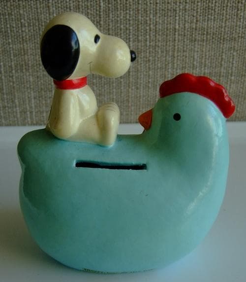 PEANUTS・スヌーピー・にわとりバンク・貯金箱・PM製・ヴィンテージ・レア