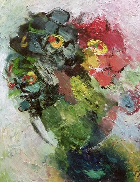 油絵 菅家令子 絵 絵画 インテリア 額付(黒) uF6-111302 花