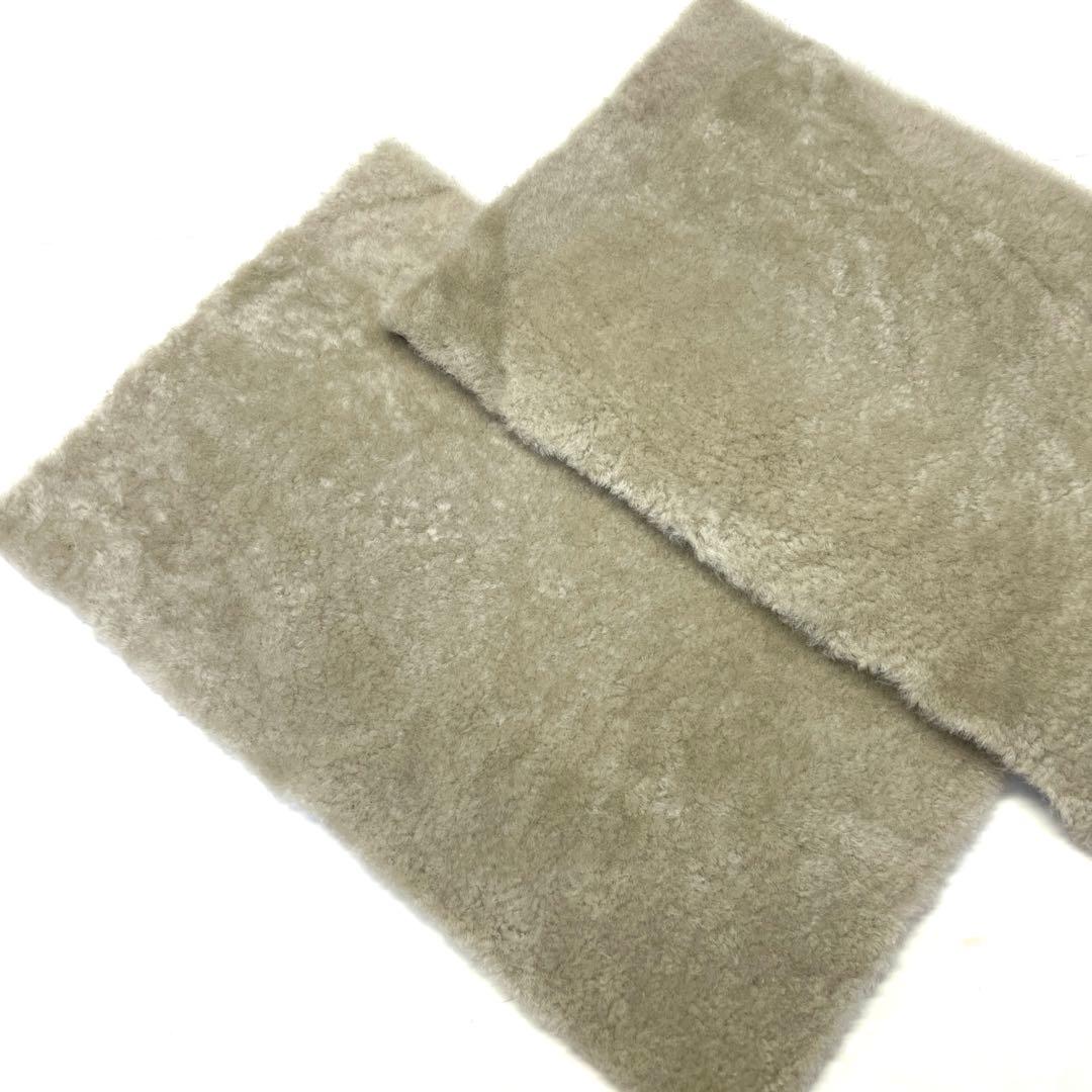 ムートン　ファー　カーミットチェア　毛皮敷物　マット　座布団　キャンプ　2枚組