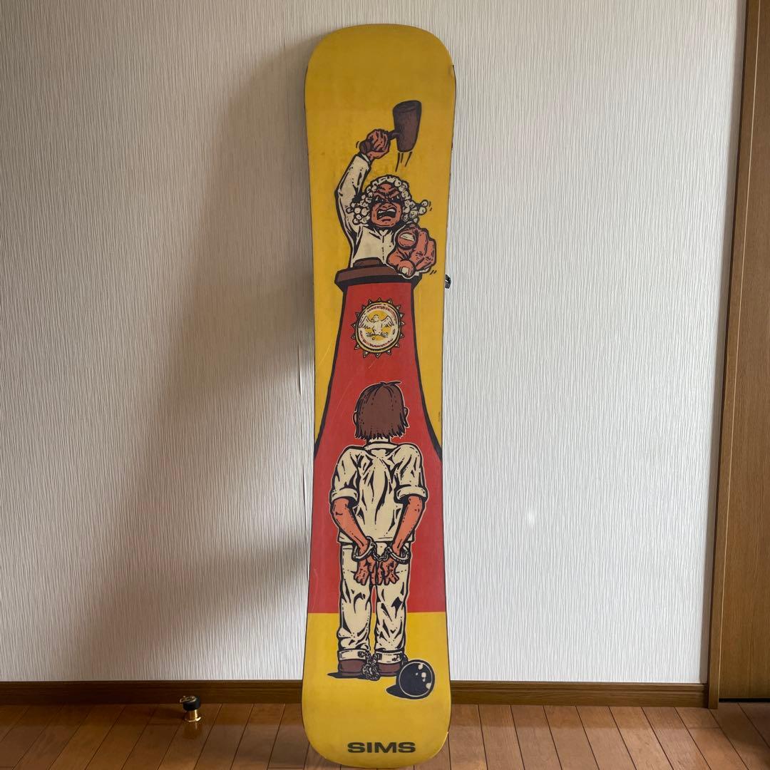 SIMS スノーボード 紫と緑のグラデーション　ビンディングセット