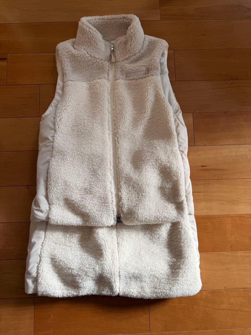 VIVA HEART ビバハートボア切替 中綿 ジップベストスカートセット