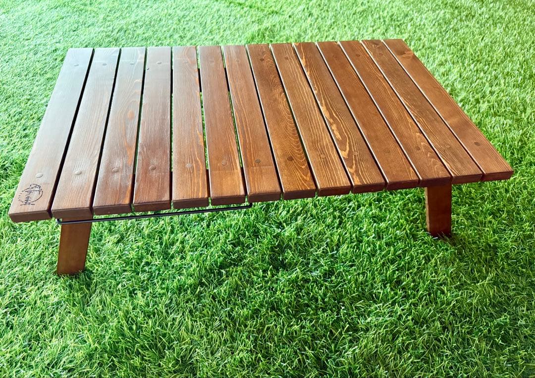 木製折り畳み式アウトドアテーブル【カラー:ウォルナット】