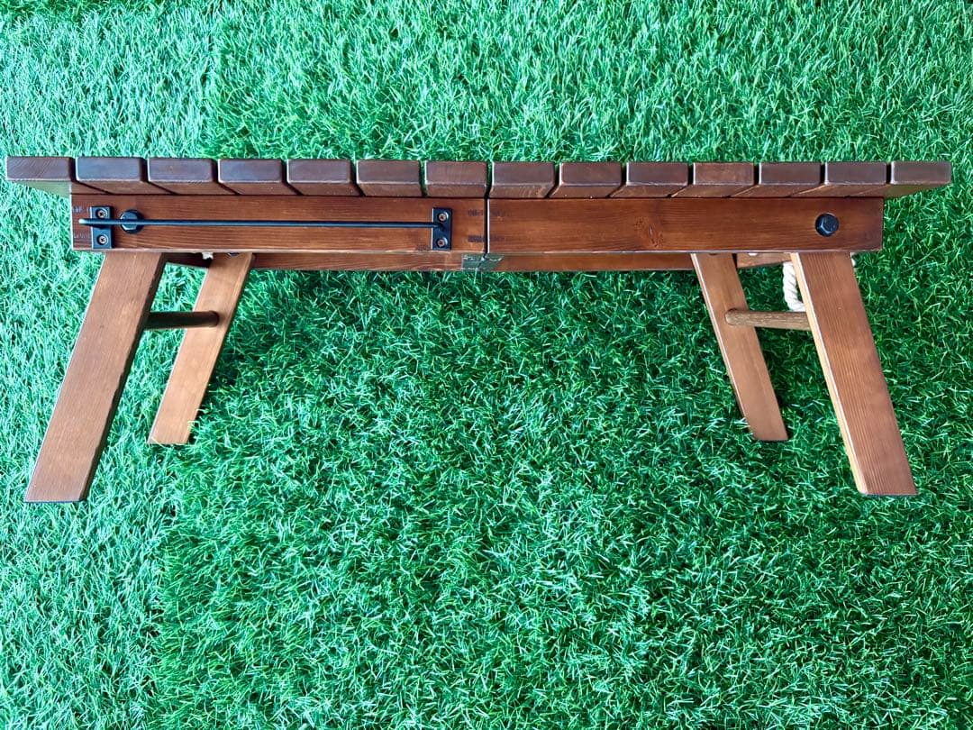 木製折り畳み式アウトドアテーブル【カラー:ウォルナット】