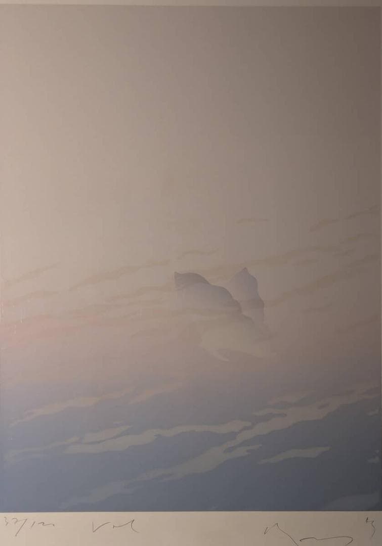 【真作】版画　井上公三　シルクスクリーン　幻想的な風景画　現代版画　Y144