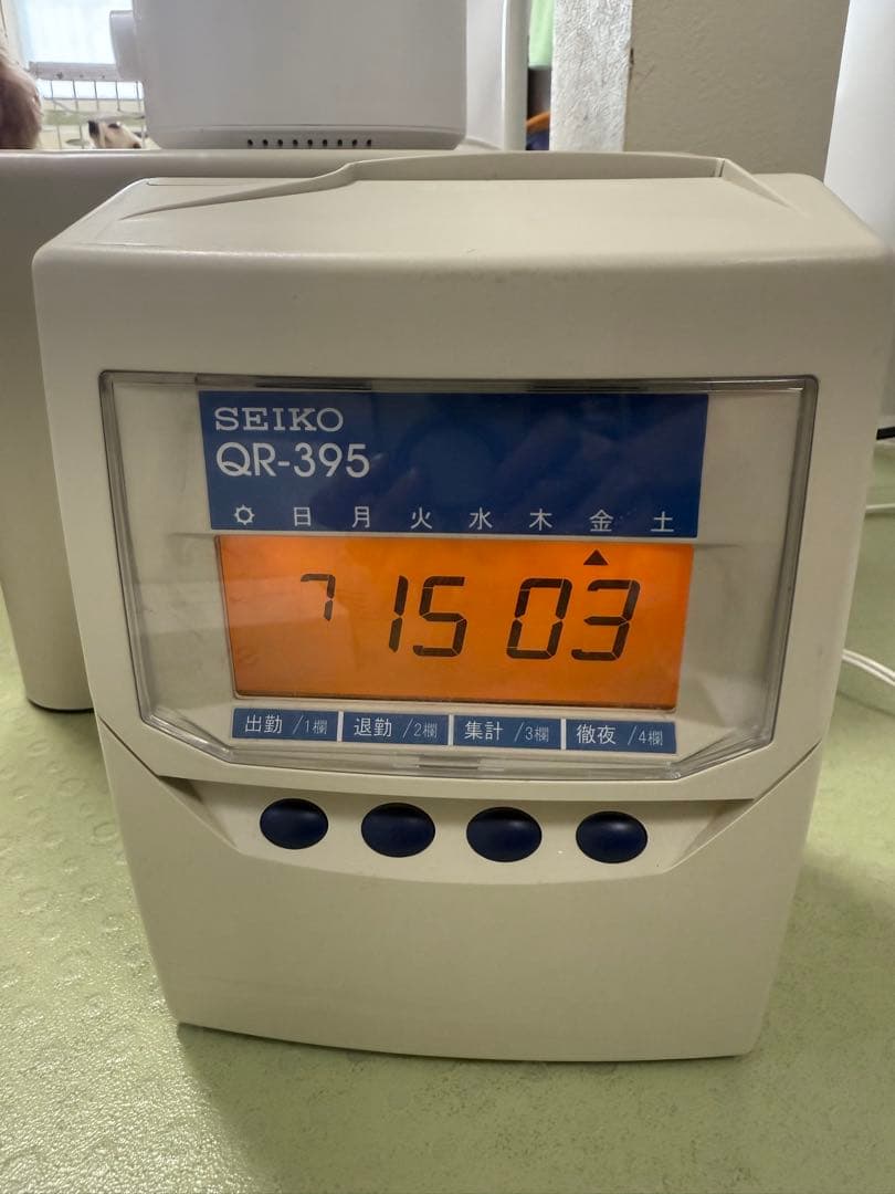 SEIKO QR-395 タイムレコーダー 【タイムカードラック付き】
