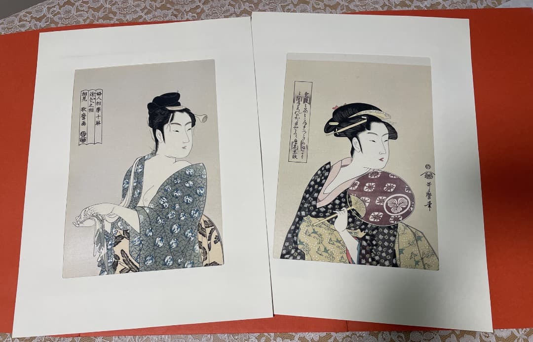 ＜値下げ＞悠々堂出版 喜多川歌麿「 歌麿名作撰」 全15集、30作品、手摺木版画