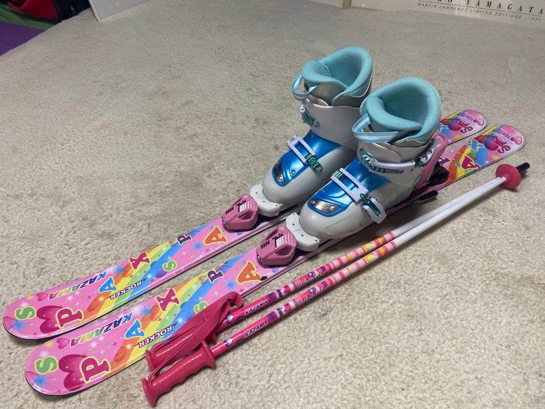 kazamaジュニア106cm ブーツ21cm 80cmスキーセット