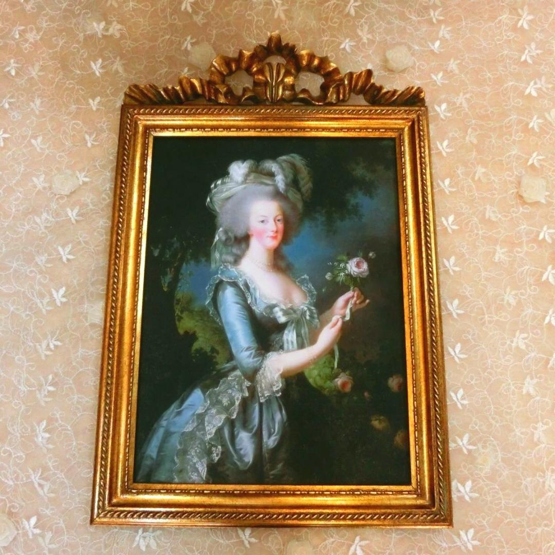 ロココ調　マリーアントワネット額絵103　アンティークゴールド キャンバス印刷