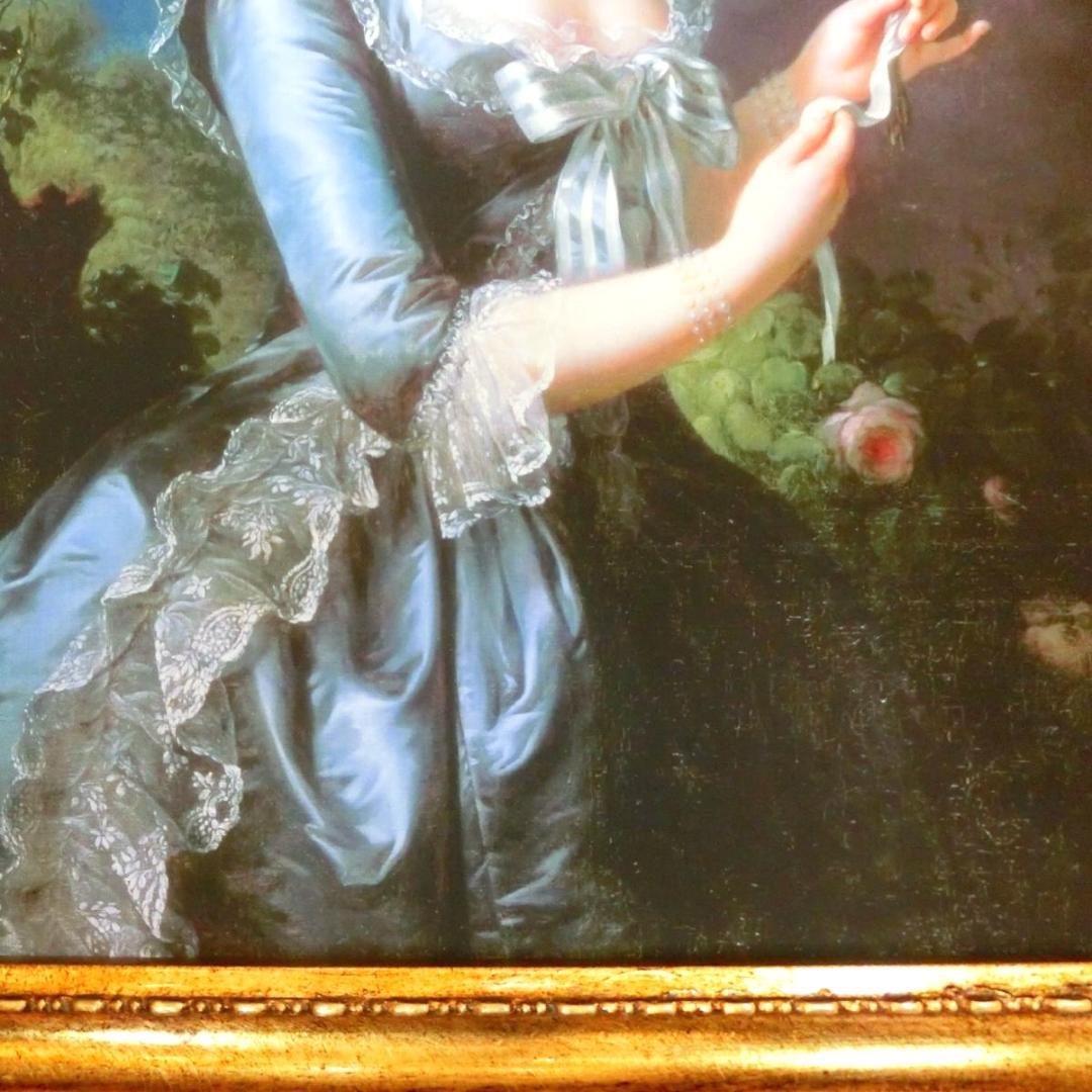 ロココ調　マリーアントワネット額絵103　アンティークゴールド キャンバス印刷