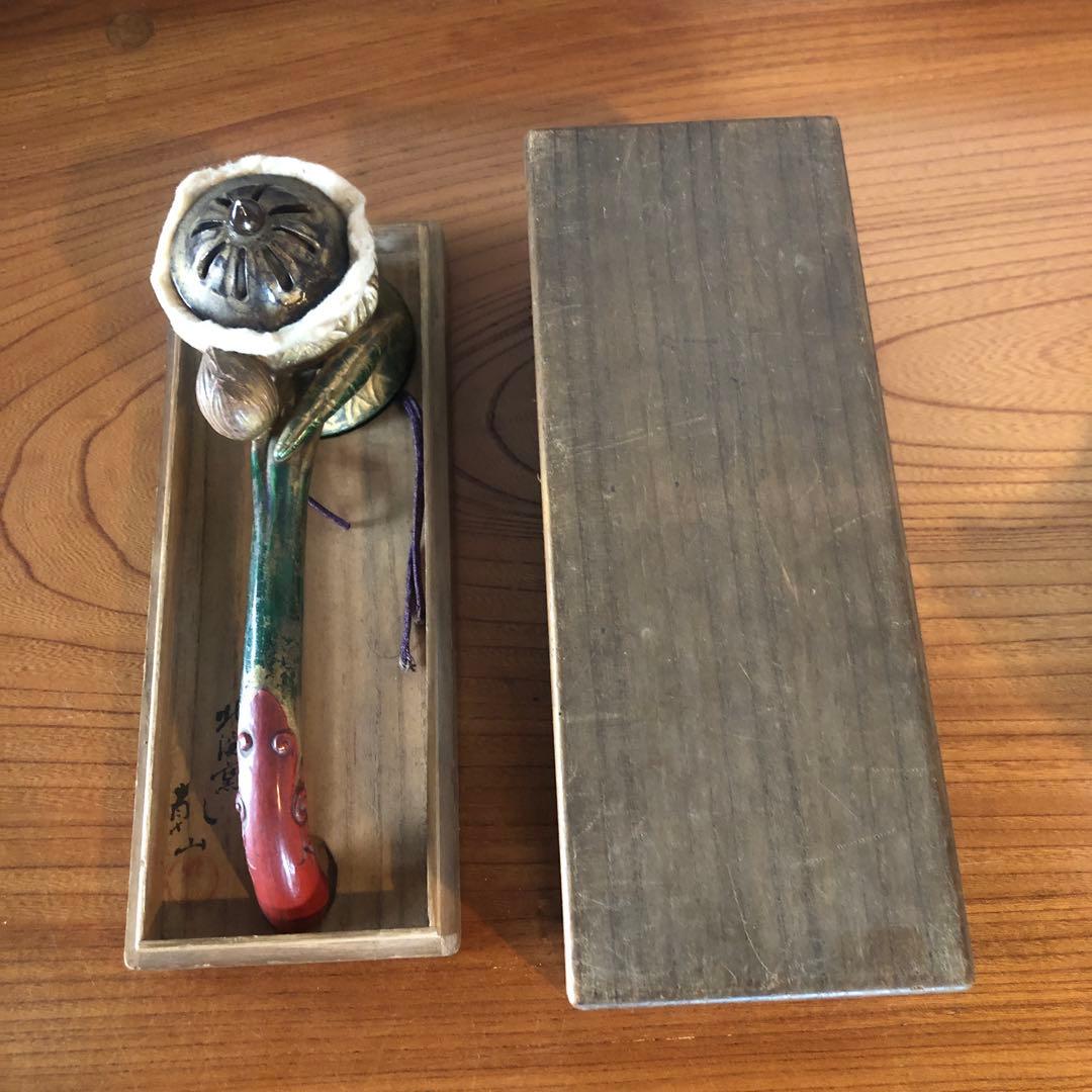 稀少な浦野乾哉(六世乾山)作色絵柄香炉共箱入