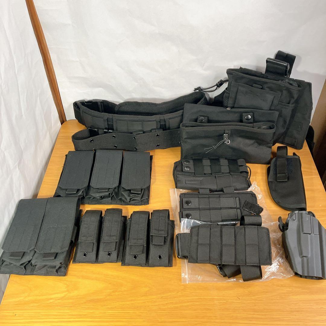 Azarxis サバゲー タクティカルベルト ポーチ多数セット 黒