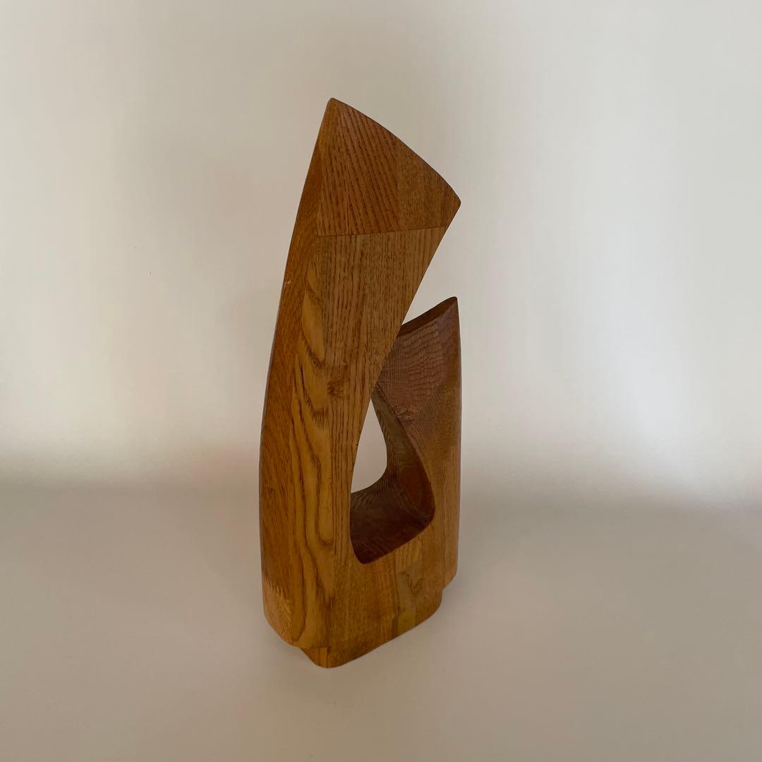 在名 作家もの 抽象彫刻 アブストラクト ウッド スカルプチャー ②