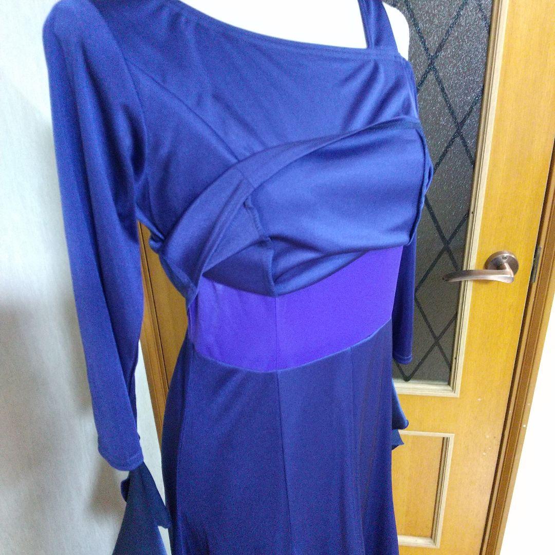 ネイビー 裾サテンドレス サンリーヌ 11号