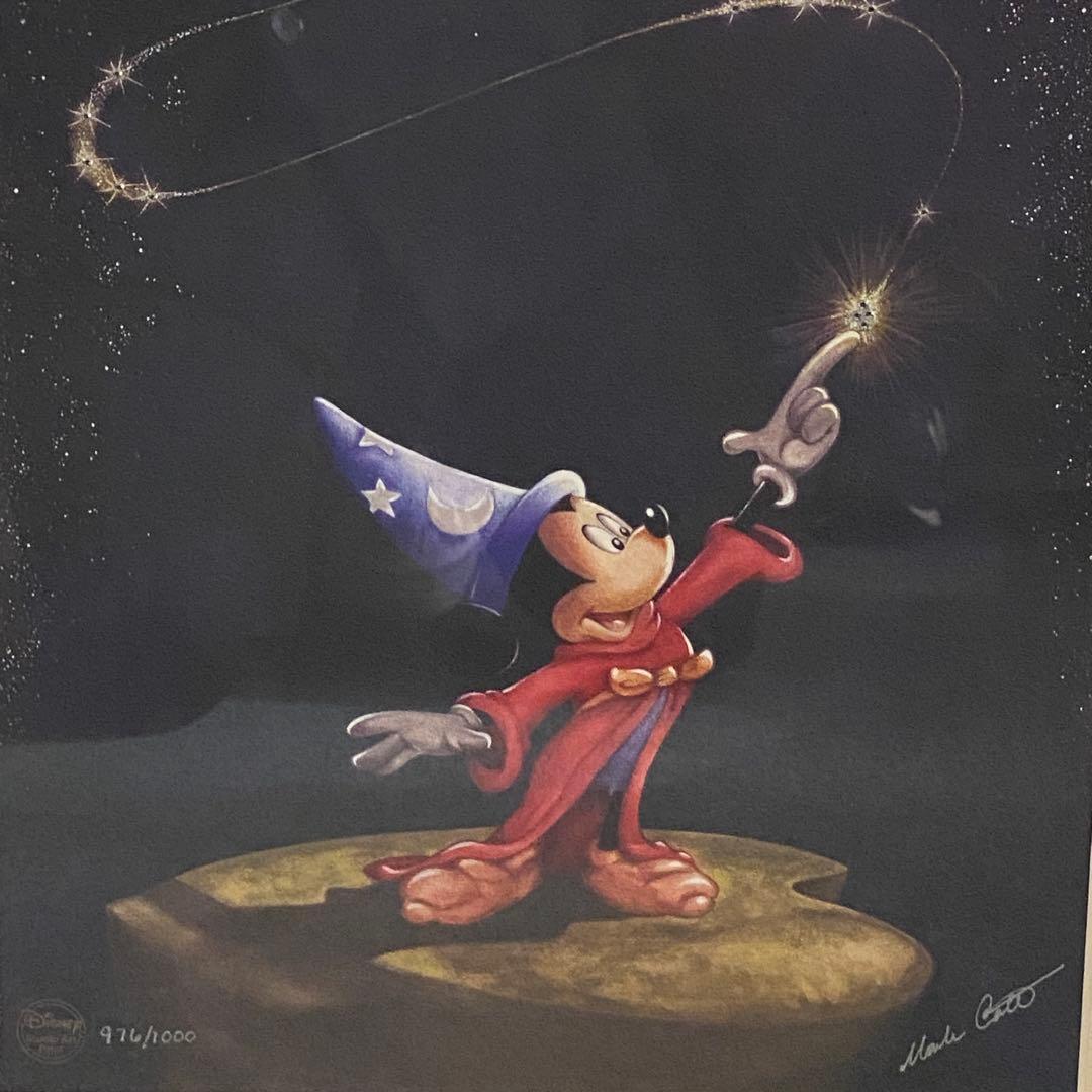ミッキー魔法使い 限定版　スワロフスキー　エディションリトグラフ