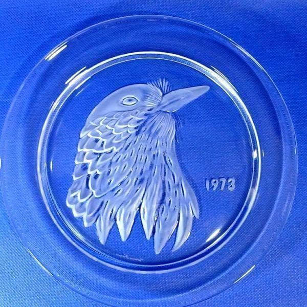 ラリック カケス（鳥） クリスタルガラス イヤープレート フランス アンティーク