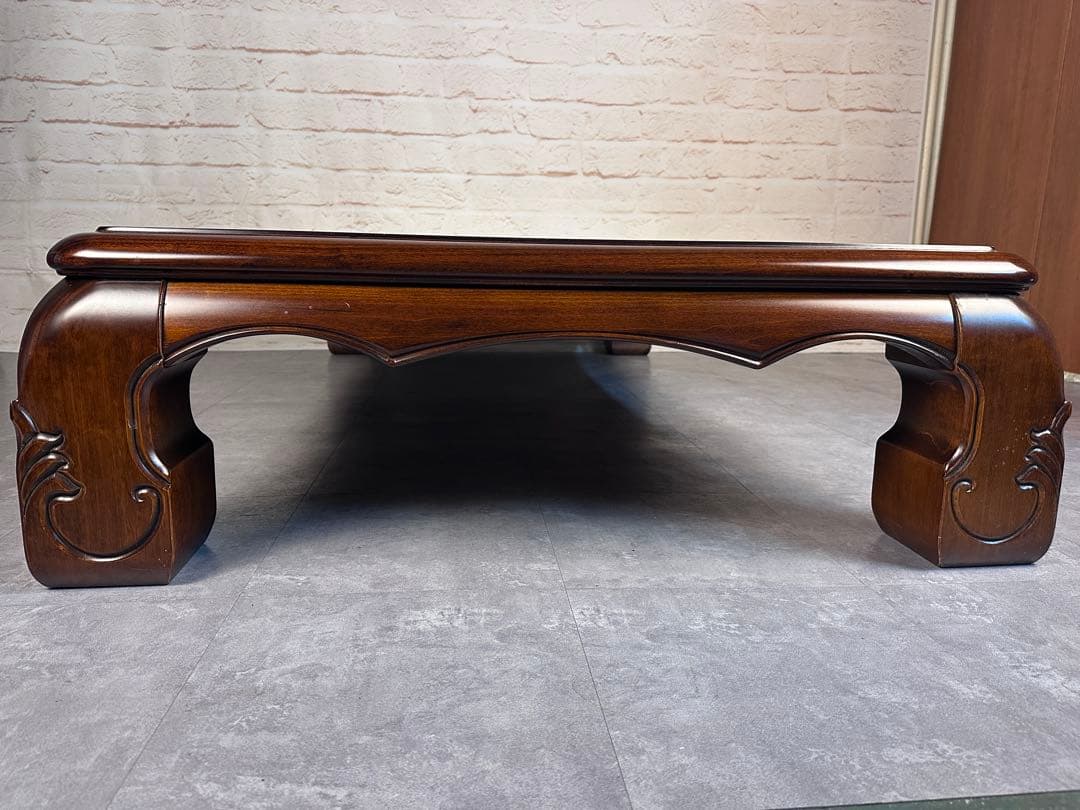 【IDC大塚家具】大型 座卓 無垢調 重厚 木製 和モダン 高級座卓