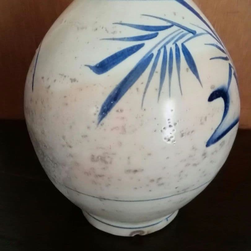 古伊万里　大徳利　染付け　江戸　明治　和骨董　雨垂れが景色です