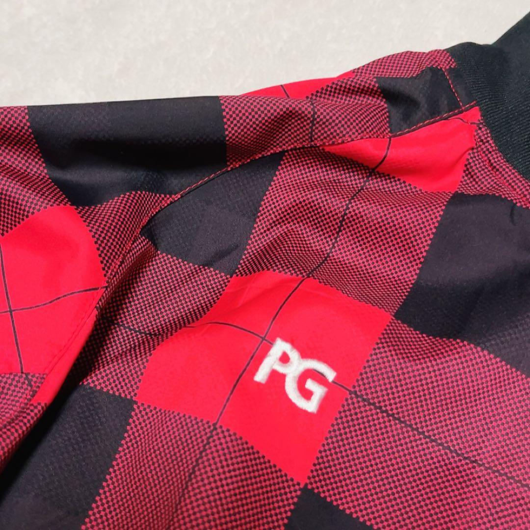 美品　近年　パーリーゲイツ　蓄熱裏地　スニード　ジャケット　チェック　レッド