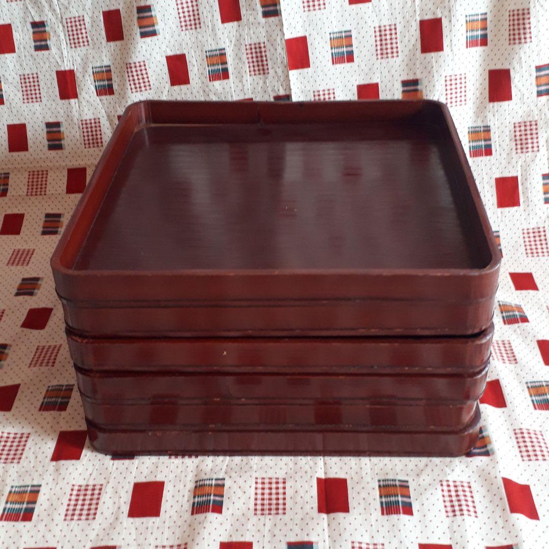 昭和レトロ　漆塗り　お膳　お盆　6客