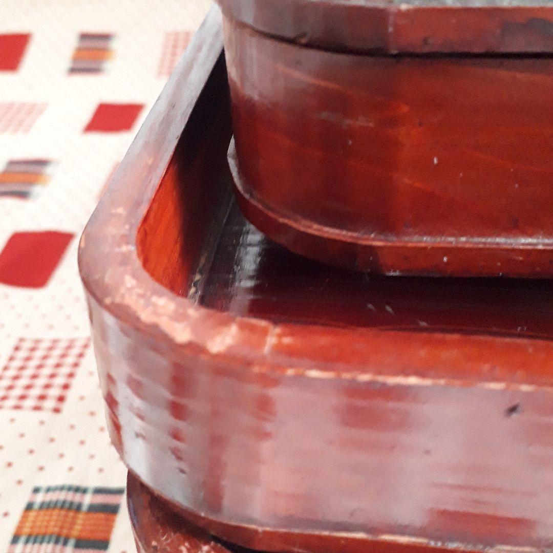 昭和レトロ　漆塗り　お膳　お盆　6客