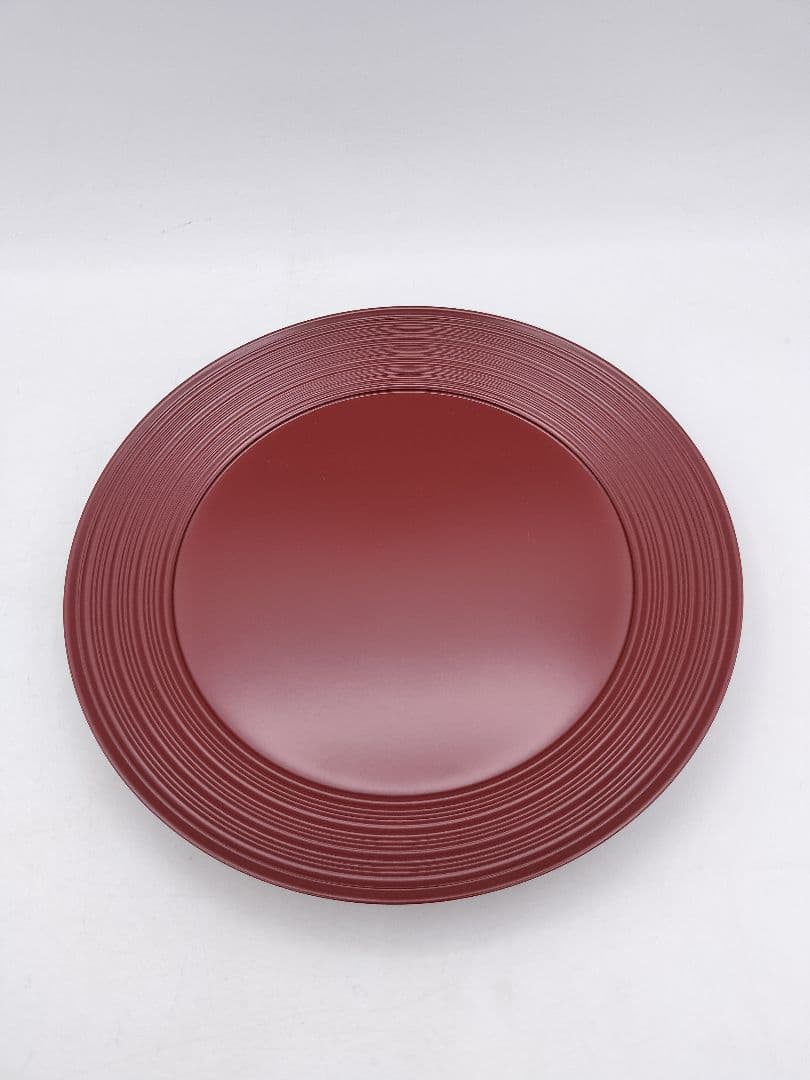 c905 銘々皿 臨済寺型 朱色　10枚セット　木箱 茶道具 古物