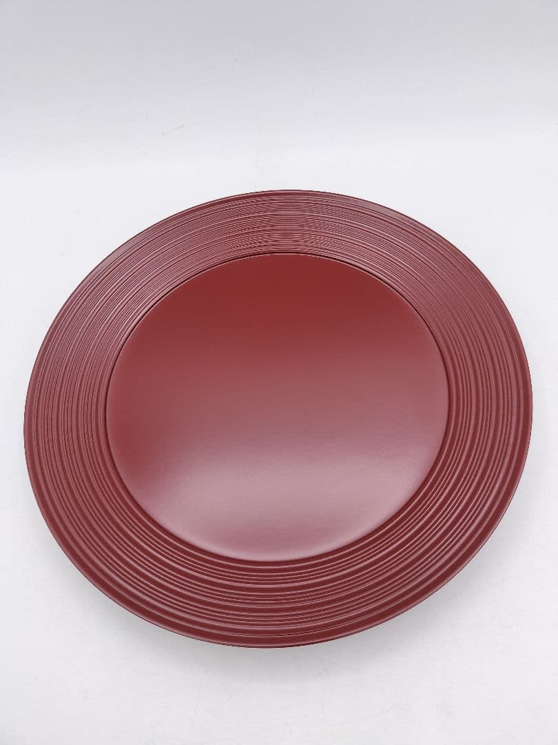 c905 銘々皿 臨済寺型 朱色　10枚セット　木箱 茶道具 古物