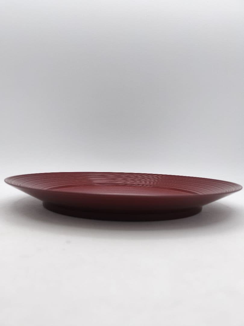 c905 銘々皿 臨済寺型 朱色　10枚セット　木箱 茶道具 古物