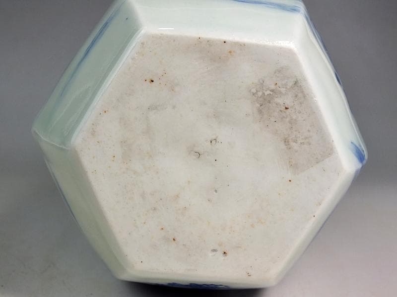 ☆ 平戸焼 染付六角徳利 江戸期 ☆A11