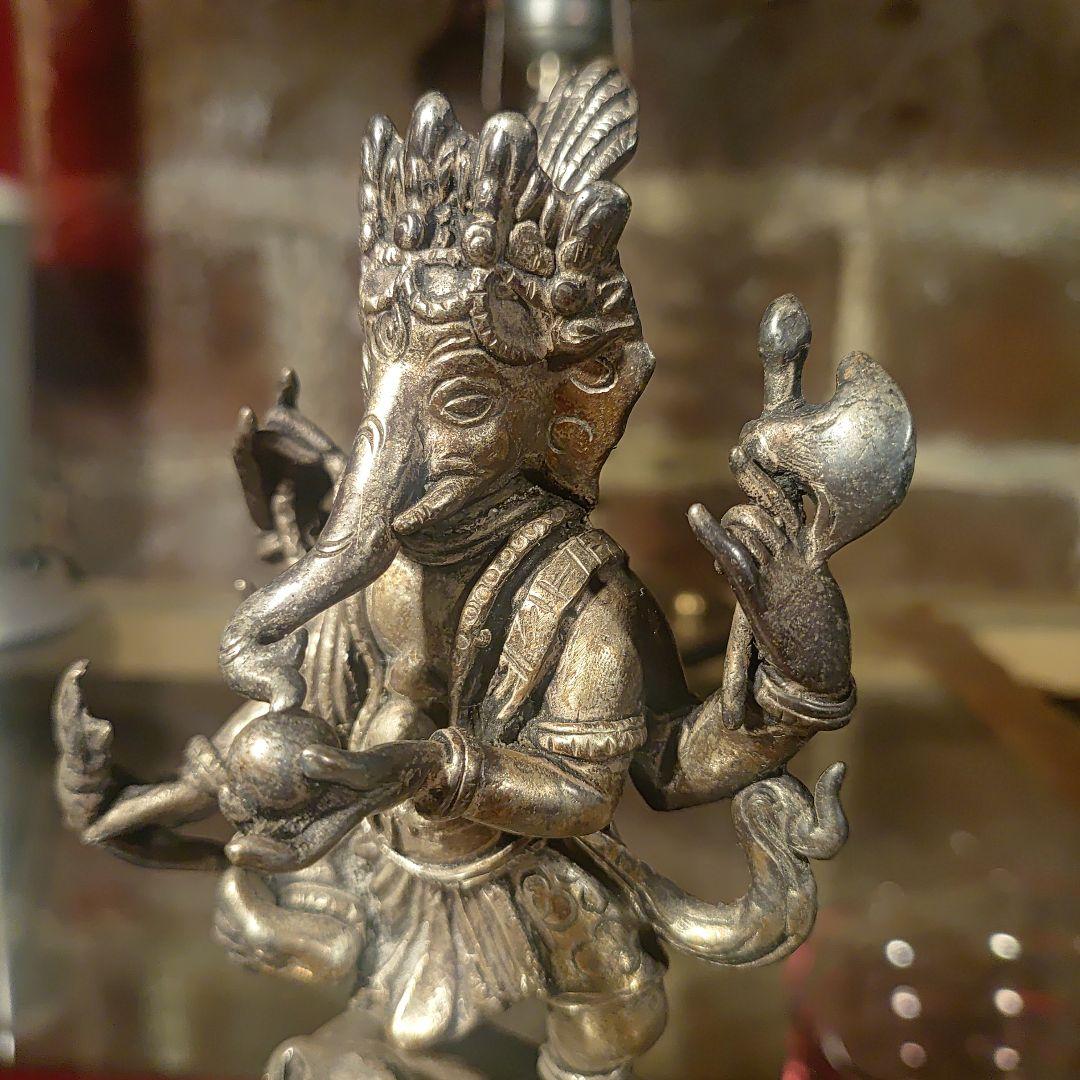 ガネーシャ チベット仏　仏教美術　アンティーク　470ｇ