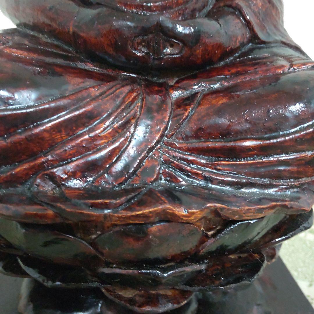 木彫り仏像　差し込み蓋木箱付