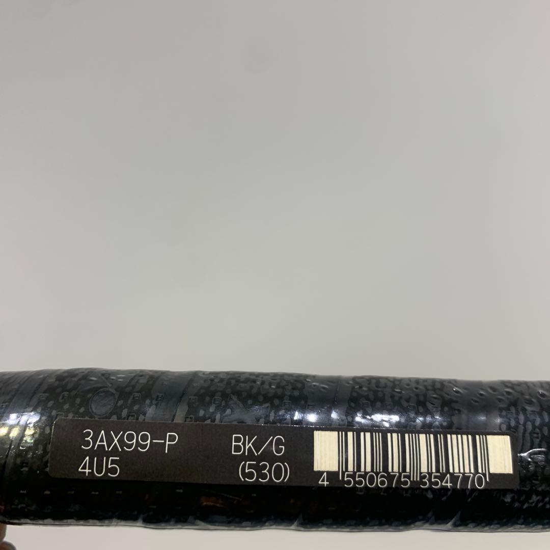 本日15時まで！3AX99-P バドミントン 4U5サイズ ブラック/グレー