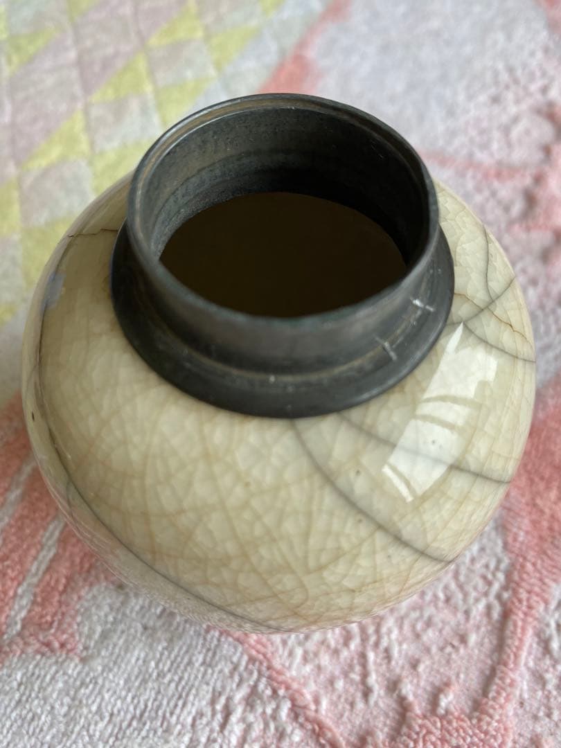 茶入　茶器　茶入れ　煎茶道具　骨董　茶道具　錫蓋