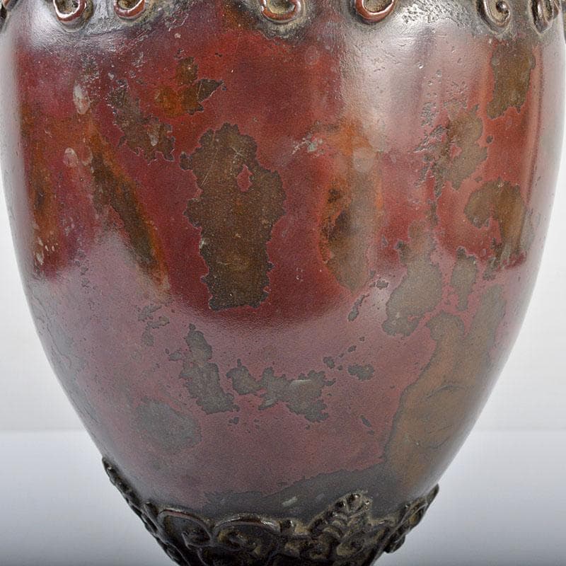 時代金工　古銅斑紫銅　古銅花瓶　D　R4334