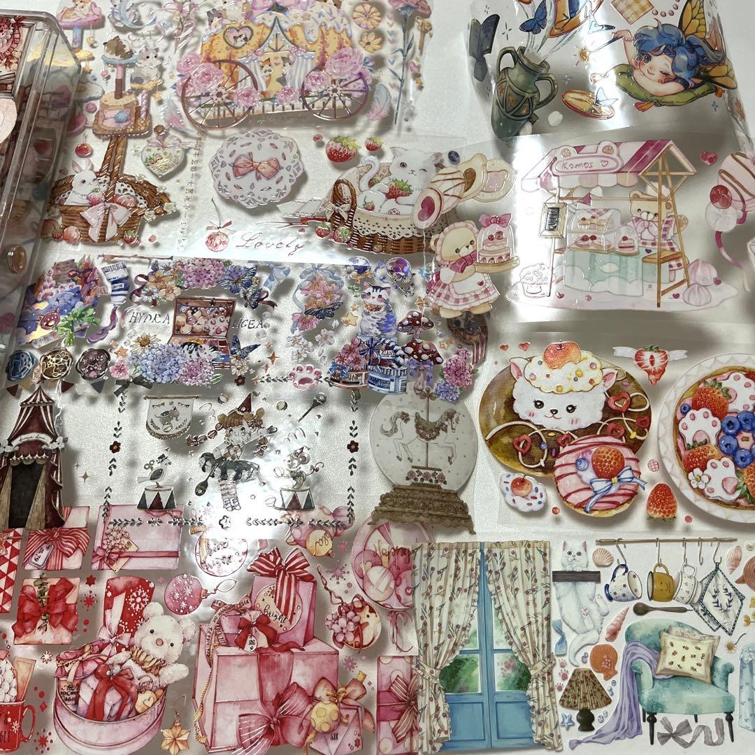 ⑧海外　PETテープ　切り売り　まとめて　コラージュケース付き　マスキングテープ