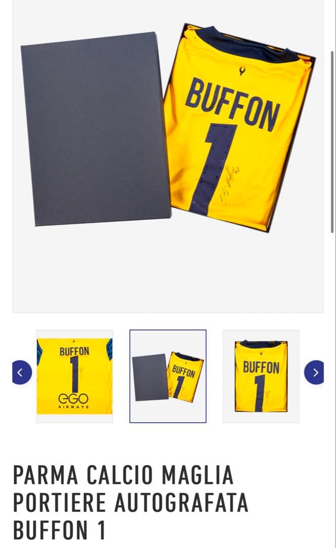 BUFFON サイン入り パルマ・カルチョ1913 ユニフォーム　化粧箱、タグ付