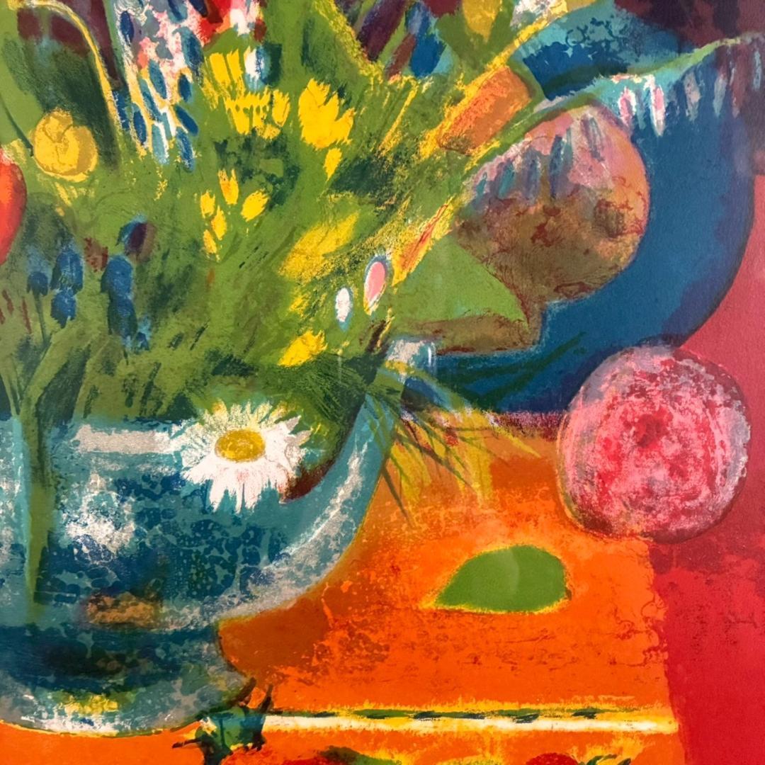 【最終値下げ】コロン V.Collomb「紅茶わかしとひなげし」リトグラフ