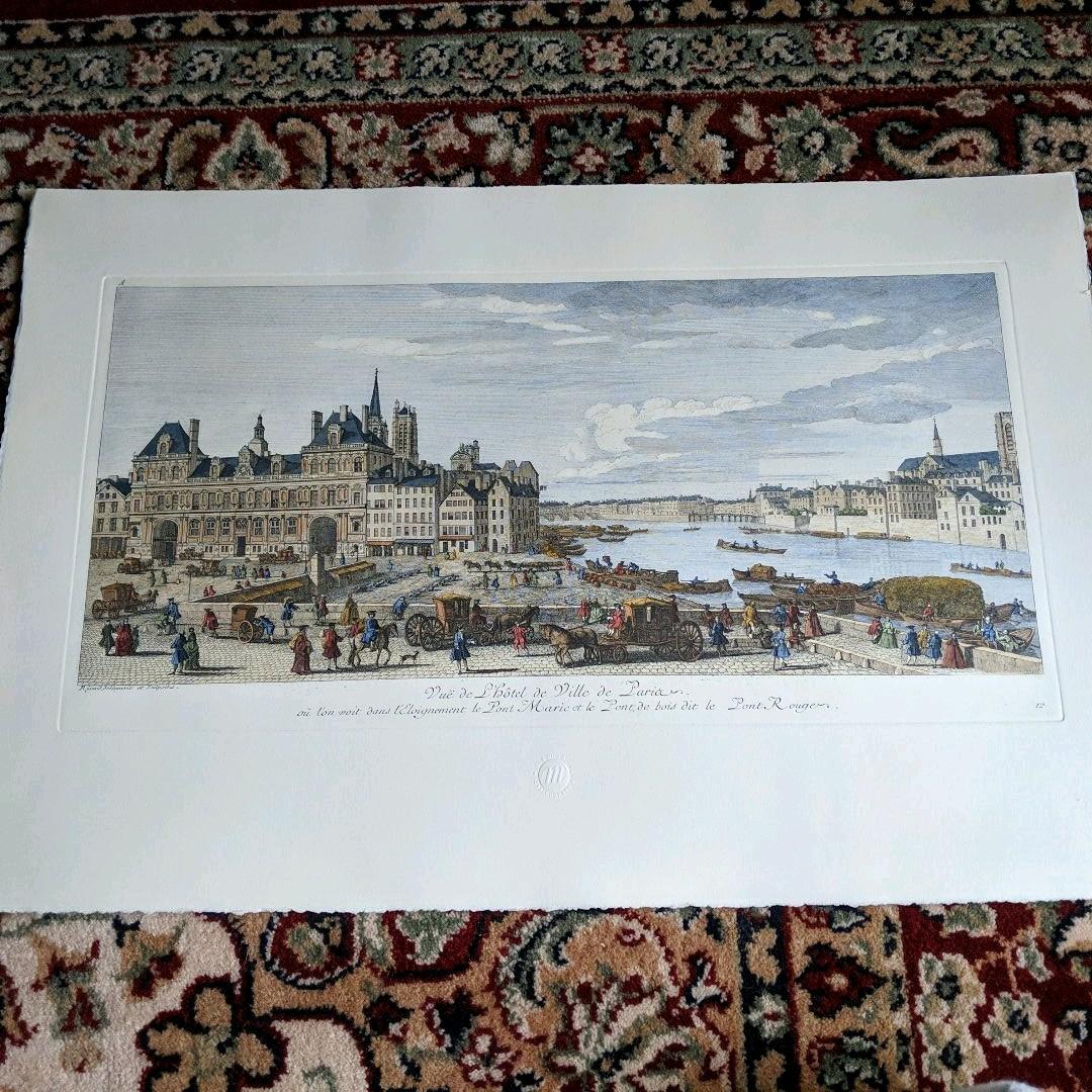 ルーブル美術館で購入 真正リトグラフ（版画）　パリ市庁舎