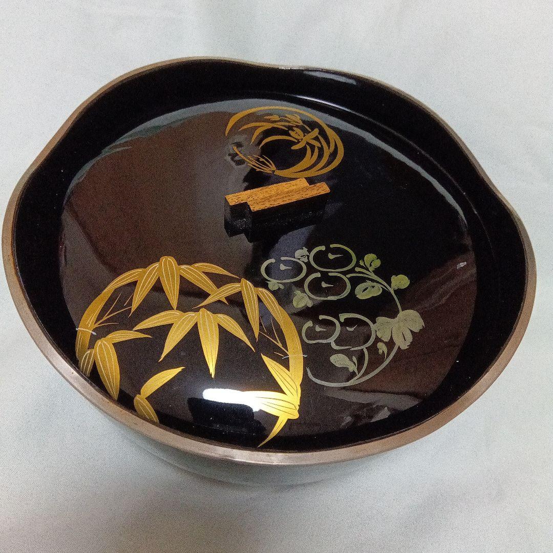 昭和レトロ 漆塗り 菓子器 銘々皿セット