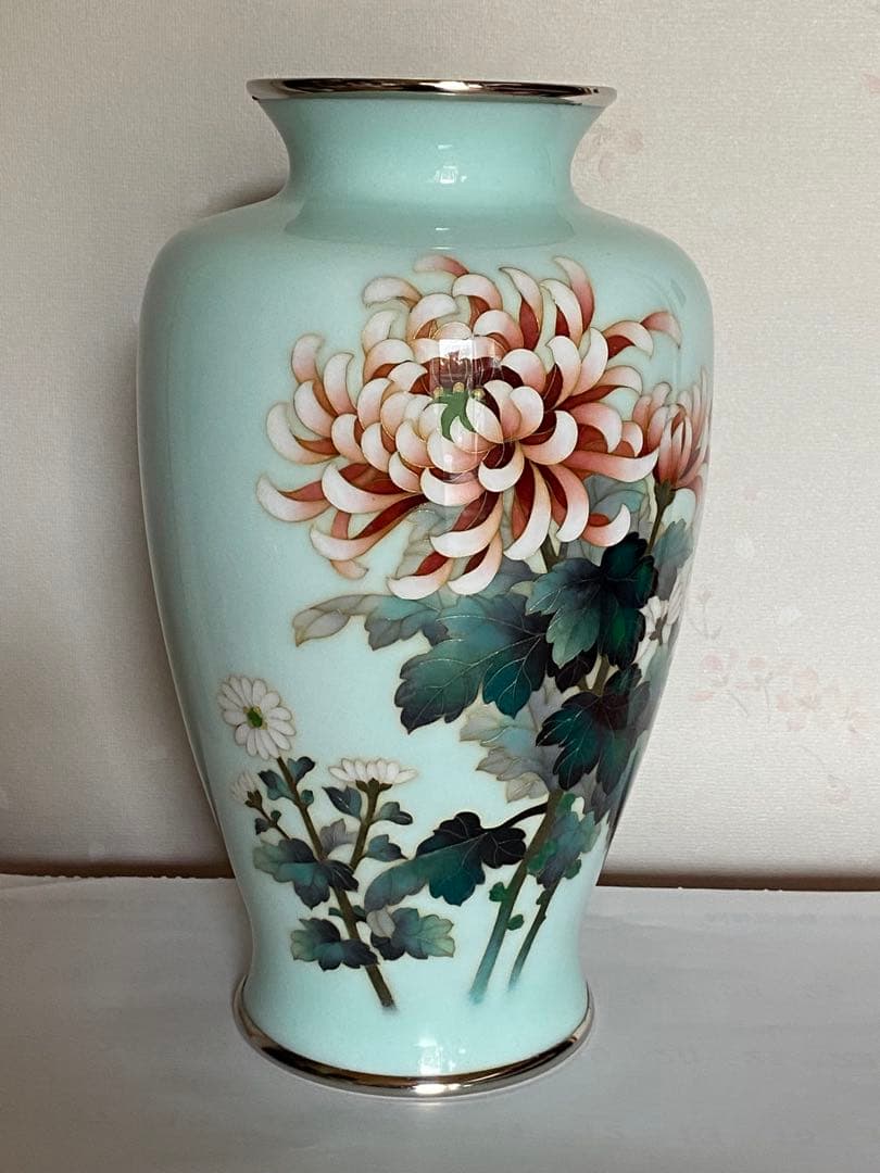 ♦安藤七宝 菊花文様 瓶 壺 花瓶 七宝焼 美術品 工芸品 コレクション 骨董品