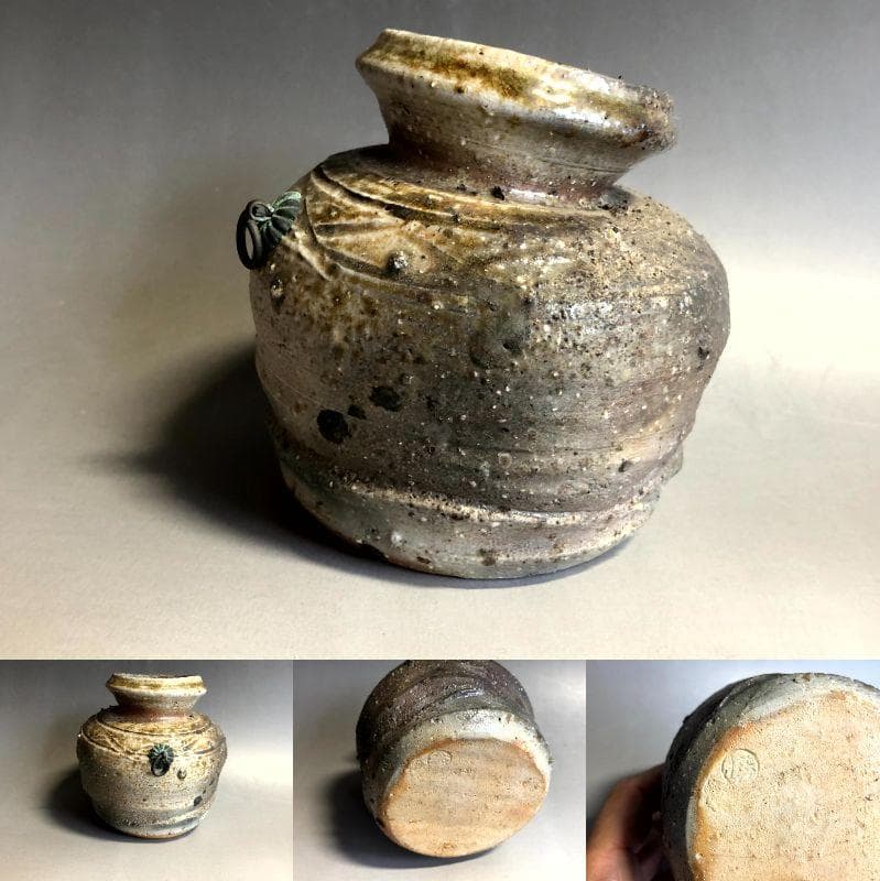 花瓶■蹲る うずくまる 古伊賀 花器 花生け 古美術 時代物 骨董品■