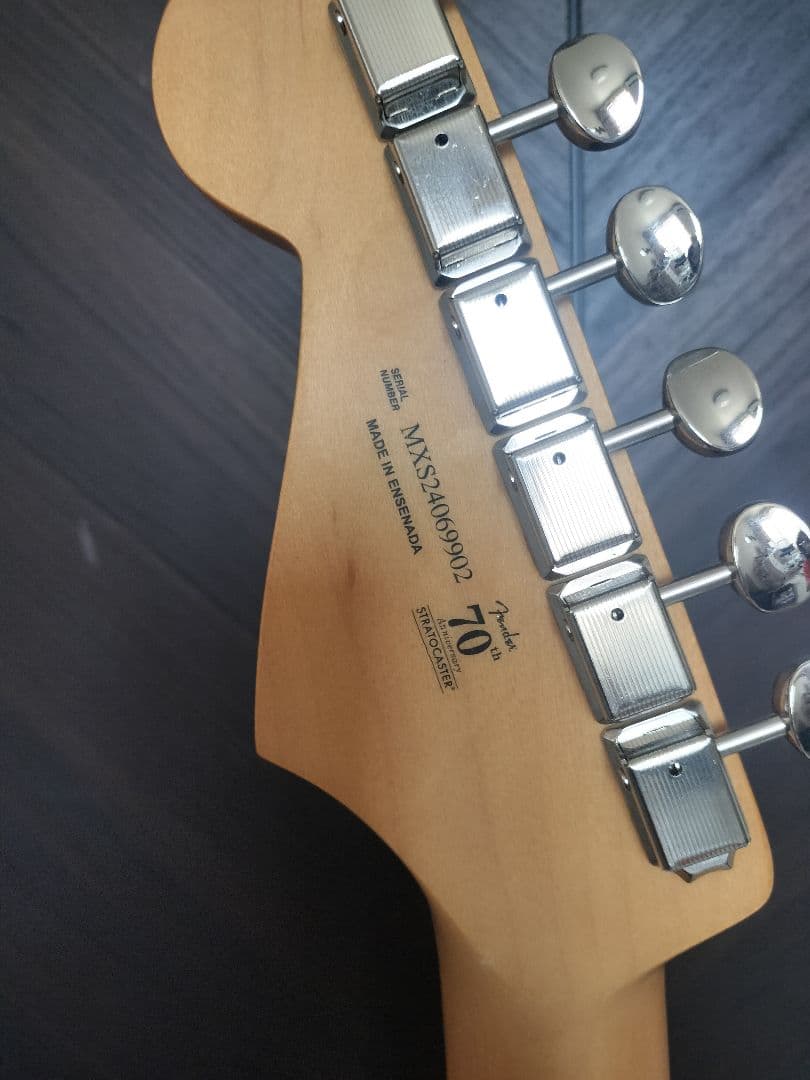 Fender ストラトキャスター グリーン、ピックのセット