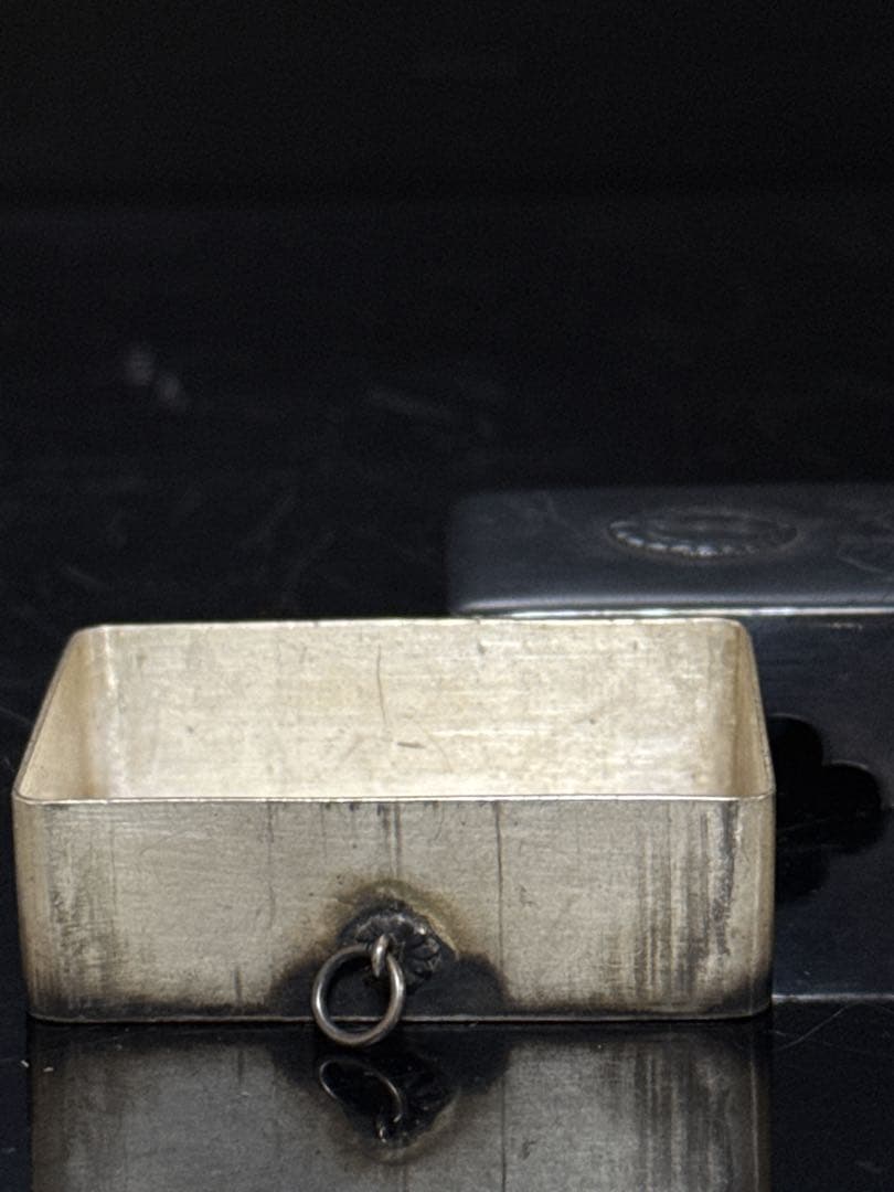 純銀 家紋入 ボンボニエール 箱 約わ46.4g