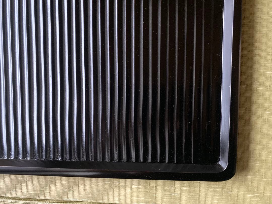 桂　黒漆我谷盆　折敷