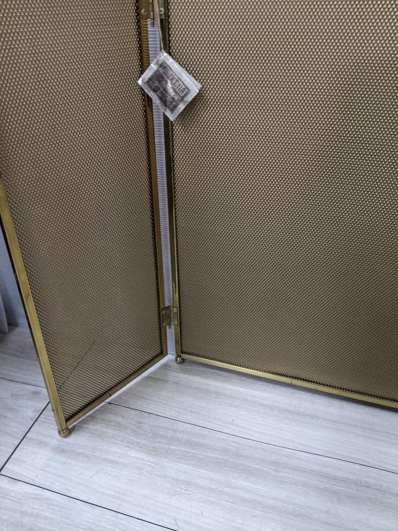 スペイン製ビンテージ ファイヤースクリーン 真鍮 間仕切り パーテーション