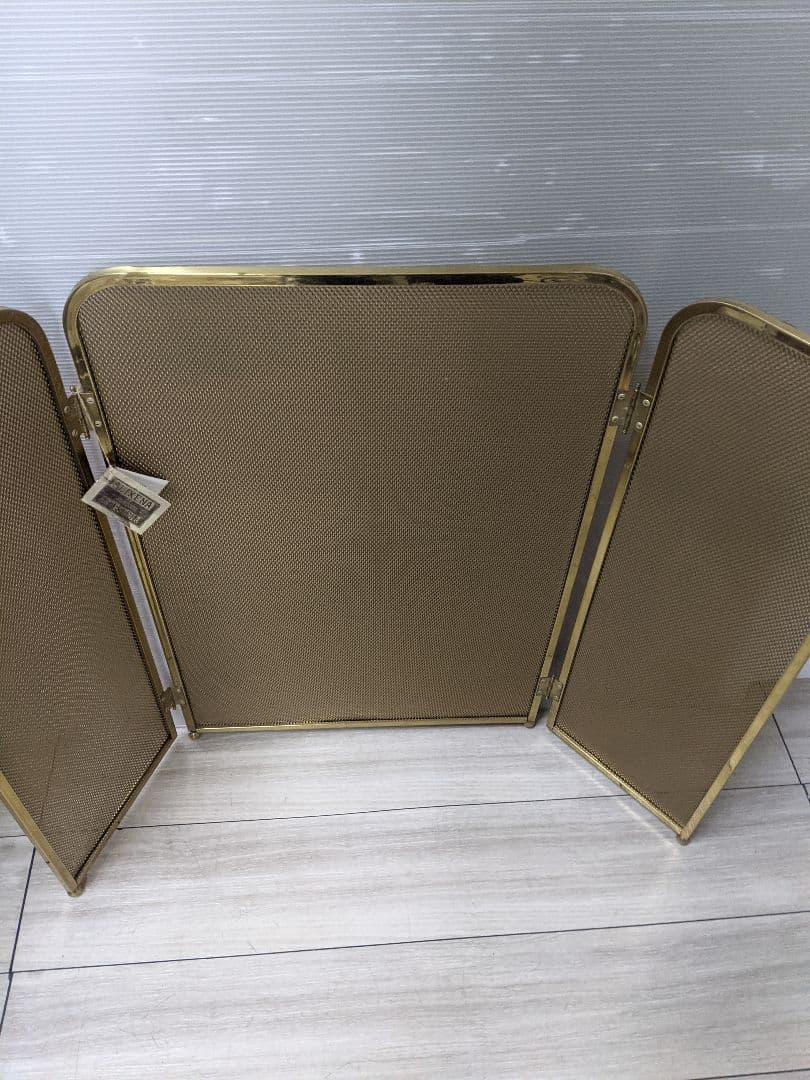 スペイン製ビンテージ ファイヤースクリーン 真鍮 間仕切り パーテーション