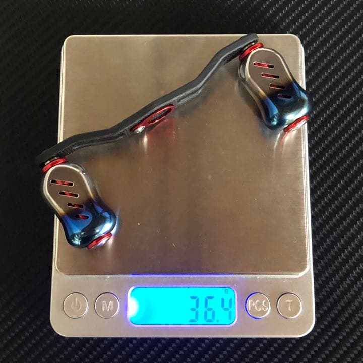 超軽量シマノ用カーボンハンドル アルミハンドルノブ セット　ブルーグラデーション