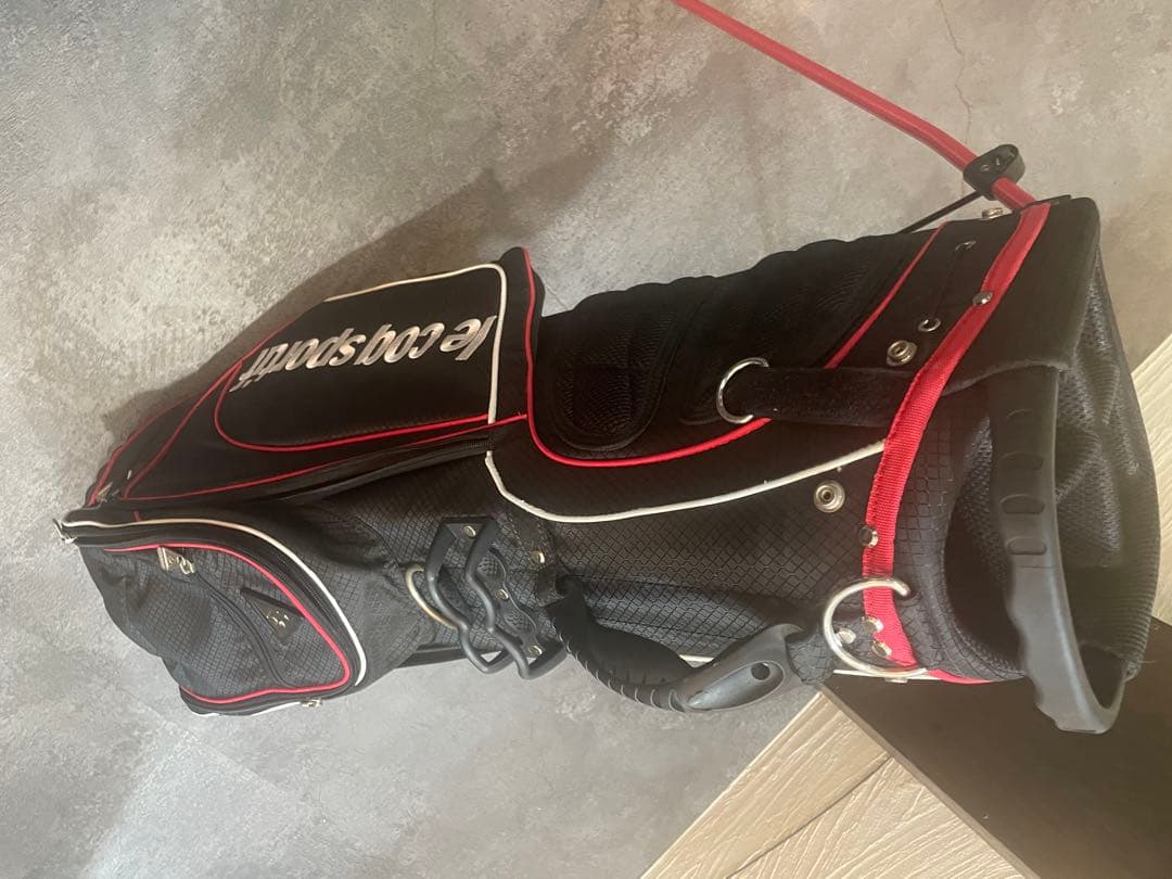 le coq sportif キャディバッグ 黒/赤