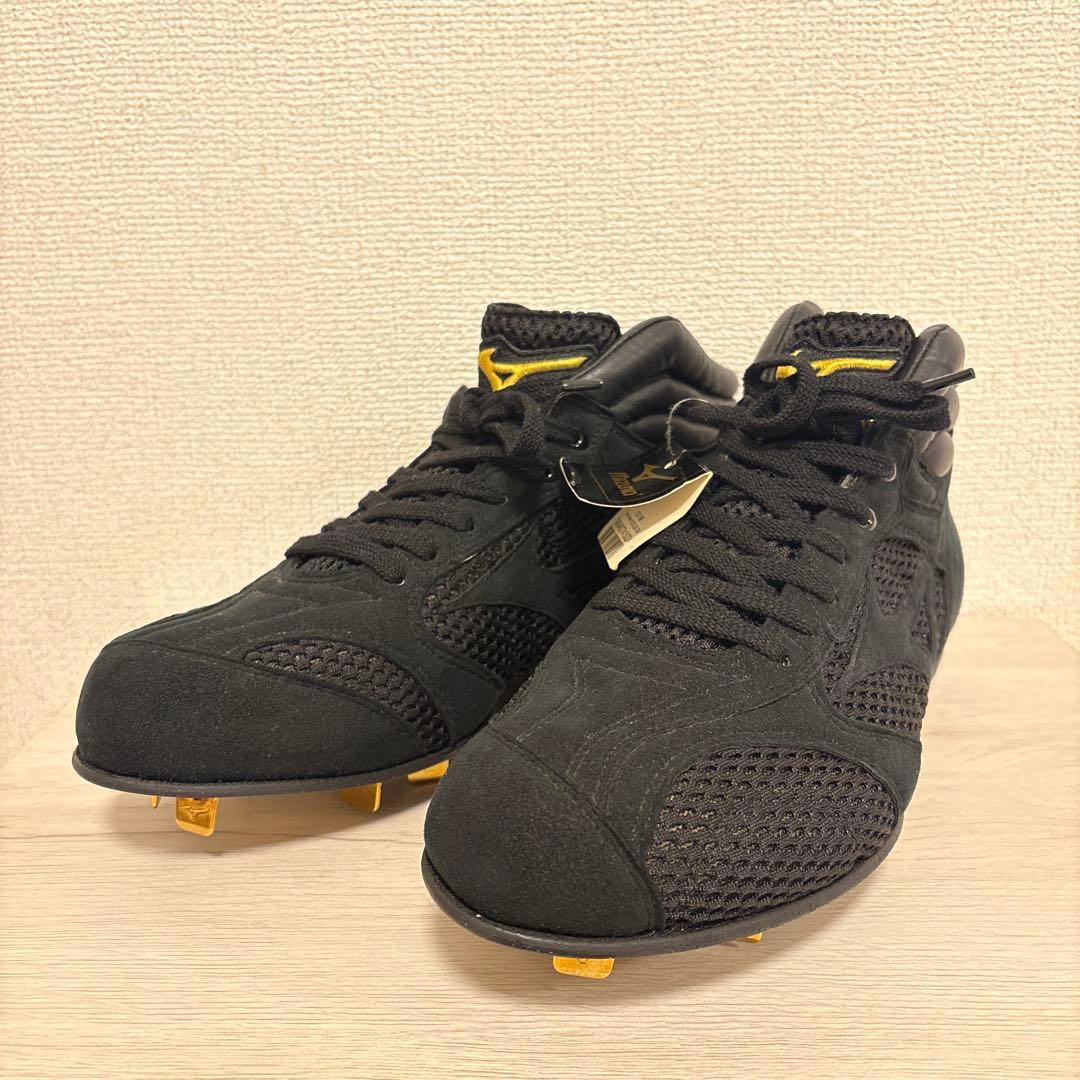 ミズノプロ ヌバックスパイク スエード生地ミドルカバー 黒 Mizuno Pro