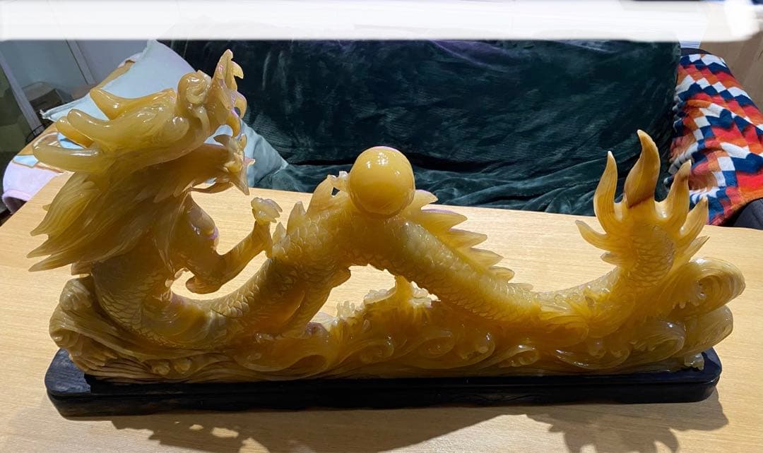 特大！縁起物　龍　天然石　彫刻　風水　開運