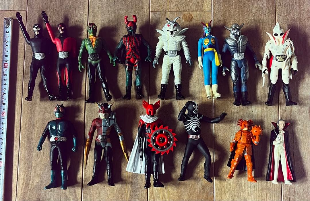 ライダー怪人シリーズ ソフビ 等14体 蜂女 蜘蛛男 死神カメレオン イカデビル